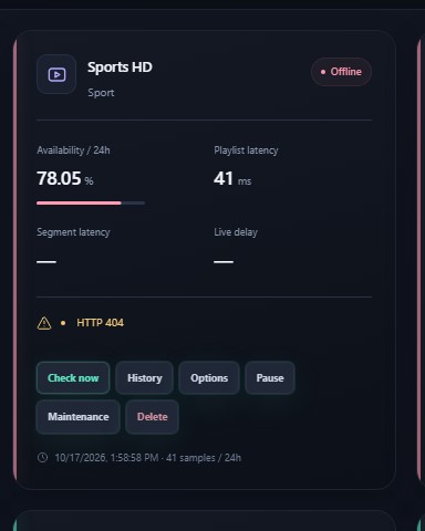 HTTP 404 on a live channel